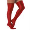 Agoky Women's Stretchy Stay Up Pantyhose Glossy Shiny Oil Footed Tights Silk Stockings Glossy Red One Size view 3