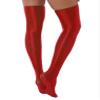 Agoky Women's Stretchy Stay Up Pantyhose Glossy Shiny Oil Footed Tights Silk Stockings Glossy Red One Size view 4