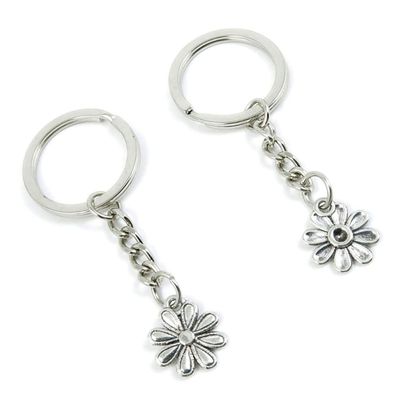 5 Pieces Keychain Keyring Door Car Key Chain Ring Tag Charms Supplies W9DR5B Chrysanthemum Daisy Flower