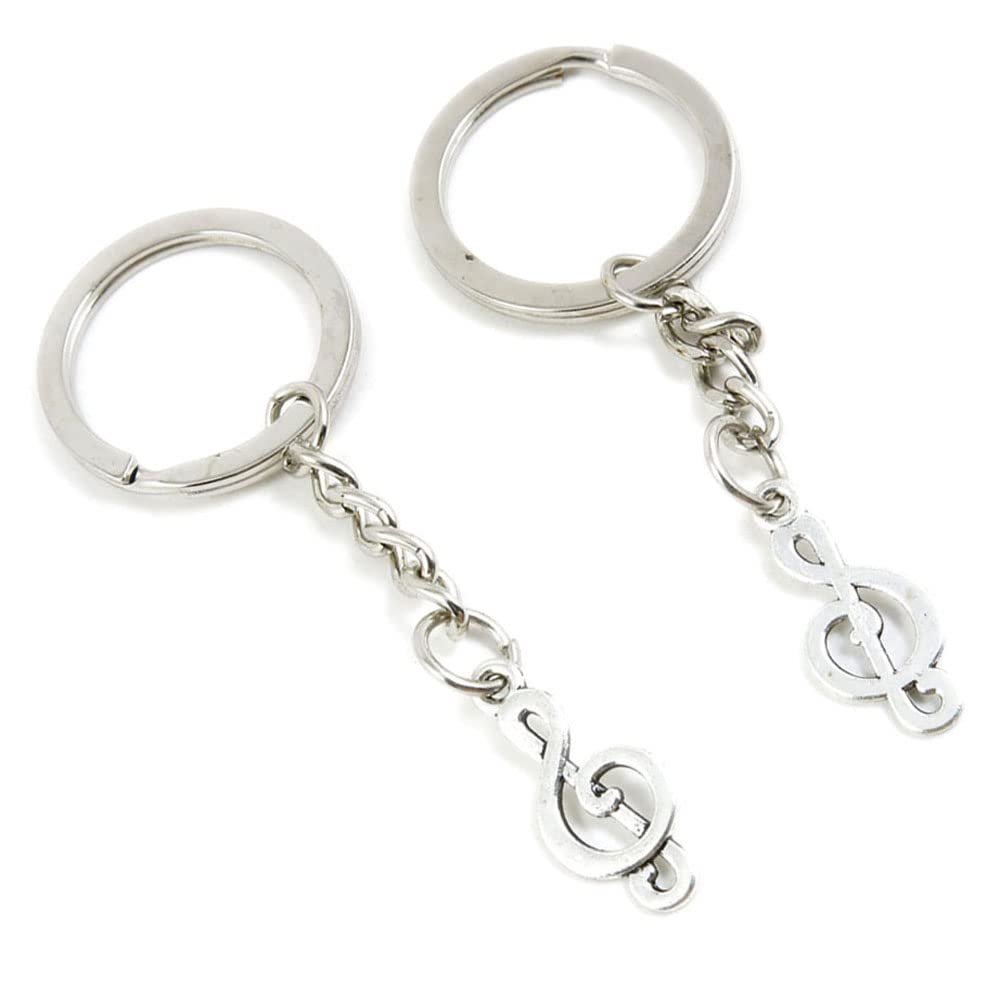 10 Pieces Keychain Keyring Door Car Key Chain Ring Tag Charms Supplies A2AW2B Music Musical Note
