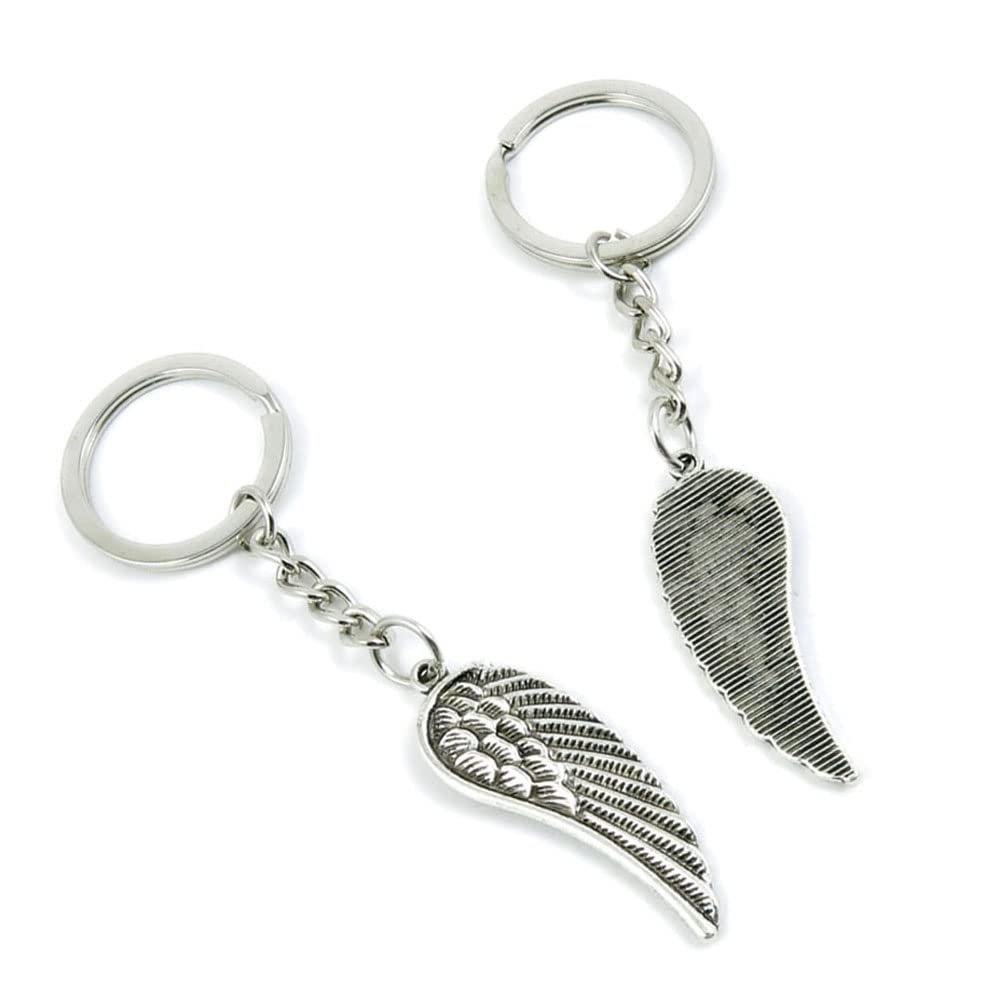 5 Pieces Keychain Keyring Door Car Key Chain Ring Tag Charms Supplies X8XZ4C Angel Wings