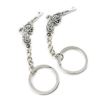 10 Pieces Keychain Keyring Door Car Key Chain Ring Tag Charms Supplies N2MR8I Pistol Gun