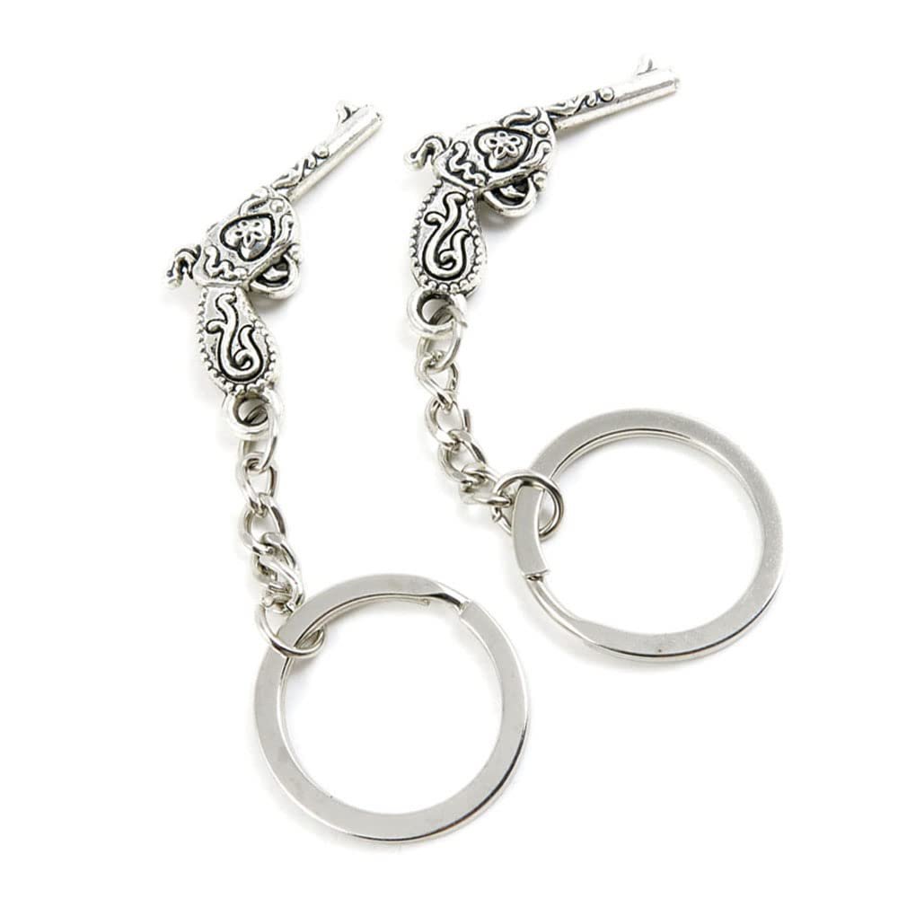 10 Pieces Keychain Keyring Door Car Key Chain Ring Tag Charms Supplies N2MR8I Pistol Gun