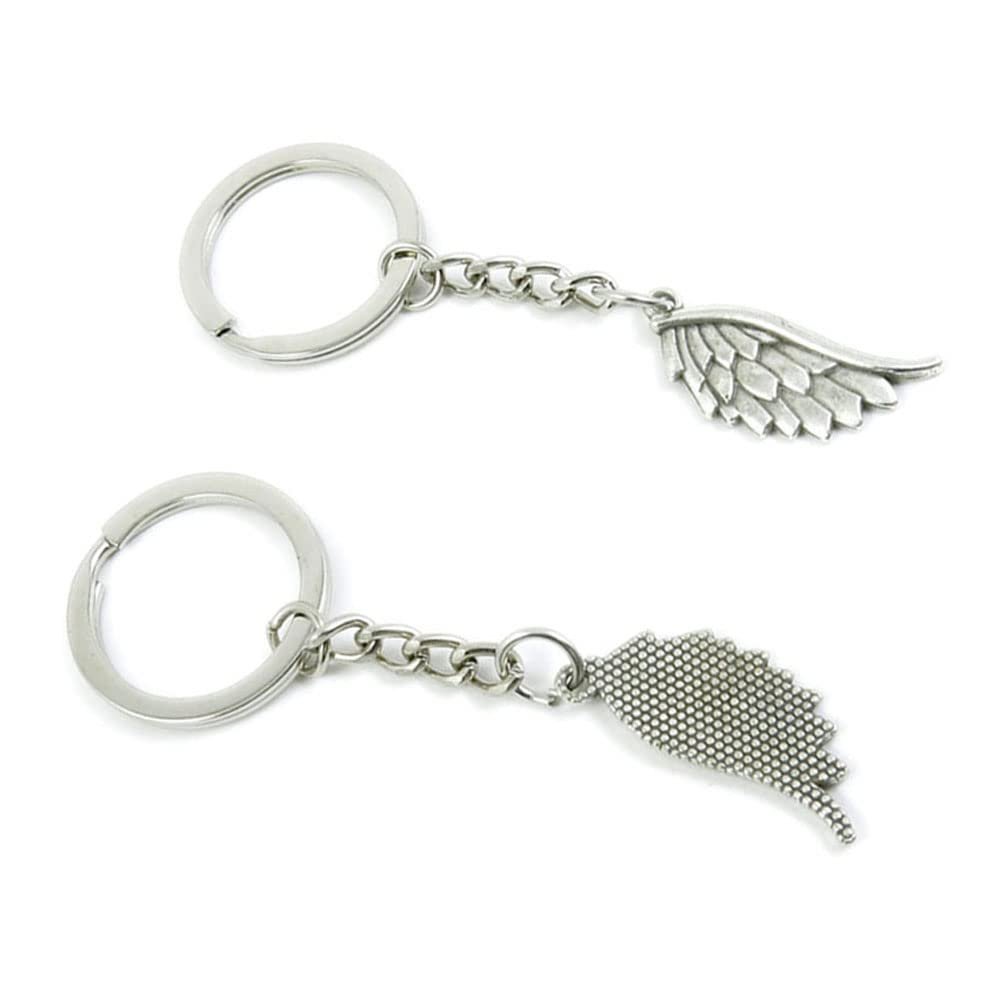 5 Pieces Keychain Keyring Door Car Key Chain Ring Tag Charms Supplies H7ZC1N Angel Wing