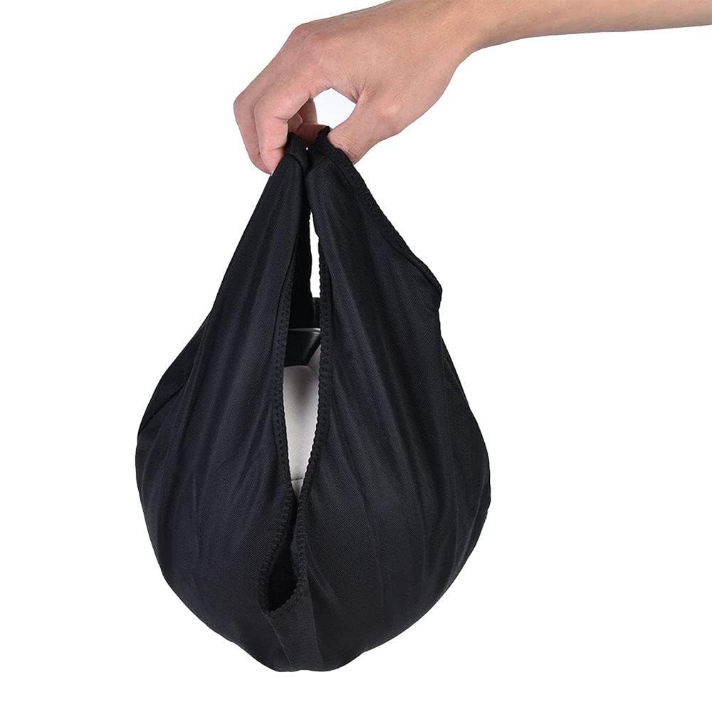 HERCHR Bowling Ball Seesaw Cleaner Towel, Portable Bowling Ball Polisher See Saws Ball Cleaner Holder Bag Washable Bowlings Accessories (Black)