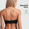 Invisible Strapless Bras for Women Push Up Seamless Bandeau Bra Wireless Half Bras Backless Dresses Lingerie (Color : Black, Size : 80/36C) view 2