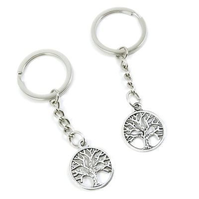 10 Pieces Keychain Keyring Door Car Key Chain Ring Tag Charms Supplies O7XN1D Life String Tree Oak