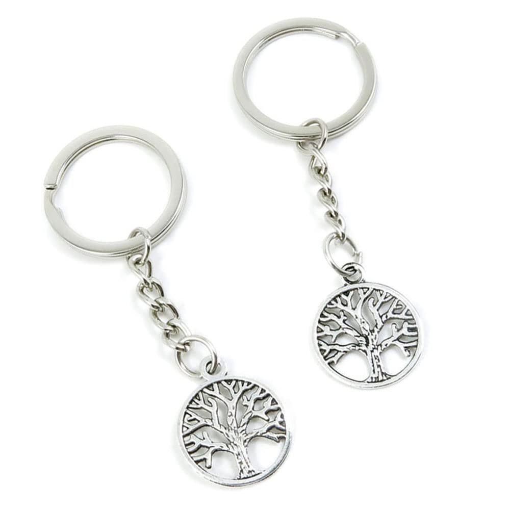 10 Pieces Keychain Keyring Door Car Key Chain Ring Tag Charms Supplies O7XN1D Life String Tree Oak