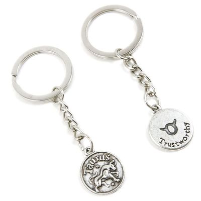 10 Pieces Keychain Keyring Door Car Key Chain Ring Tag Charms Supplies D1FU0D Taurus Tag