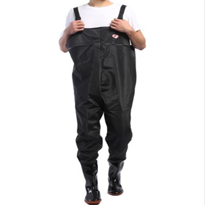 SCYDAO Men's Fishing Waders - Waterproof Stockings & Overall Pants, Big & Tall Chest Waders, Black, 3XL