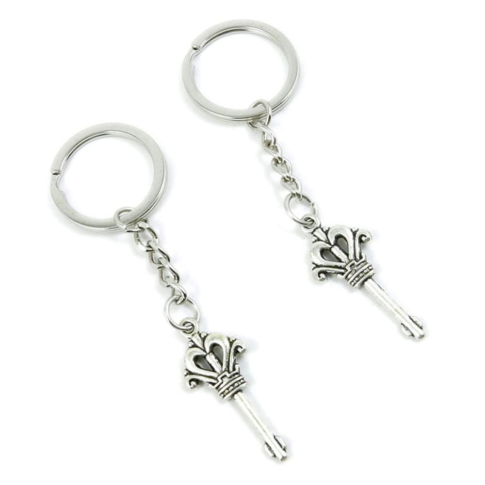 5 Pieces Keychain Keyring Door Car Key Chain Ring Tag Charms Supplies Z1SE1D Crown Skeleton Key