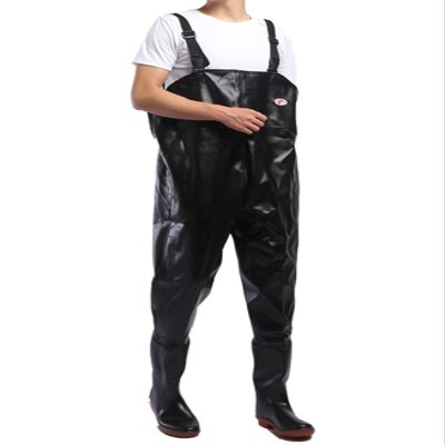 SCYDAO Men's Waterproof Fishing Waders, Stockings Foot Overall Pants, Big and Tall Chest Waders, Black 1, S