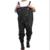 SCYDAO Men's Waterproof Fishing Waders Stockings Foot Overall Pants Big and Tall Chest Waders, Black, 4XL view 1