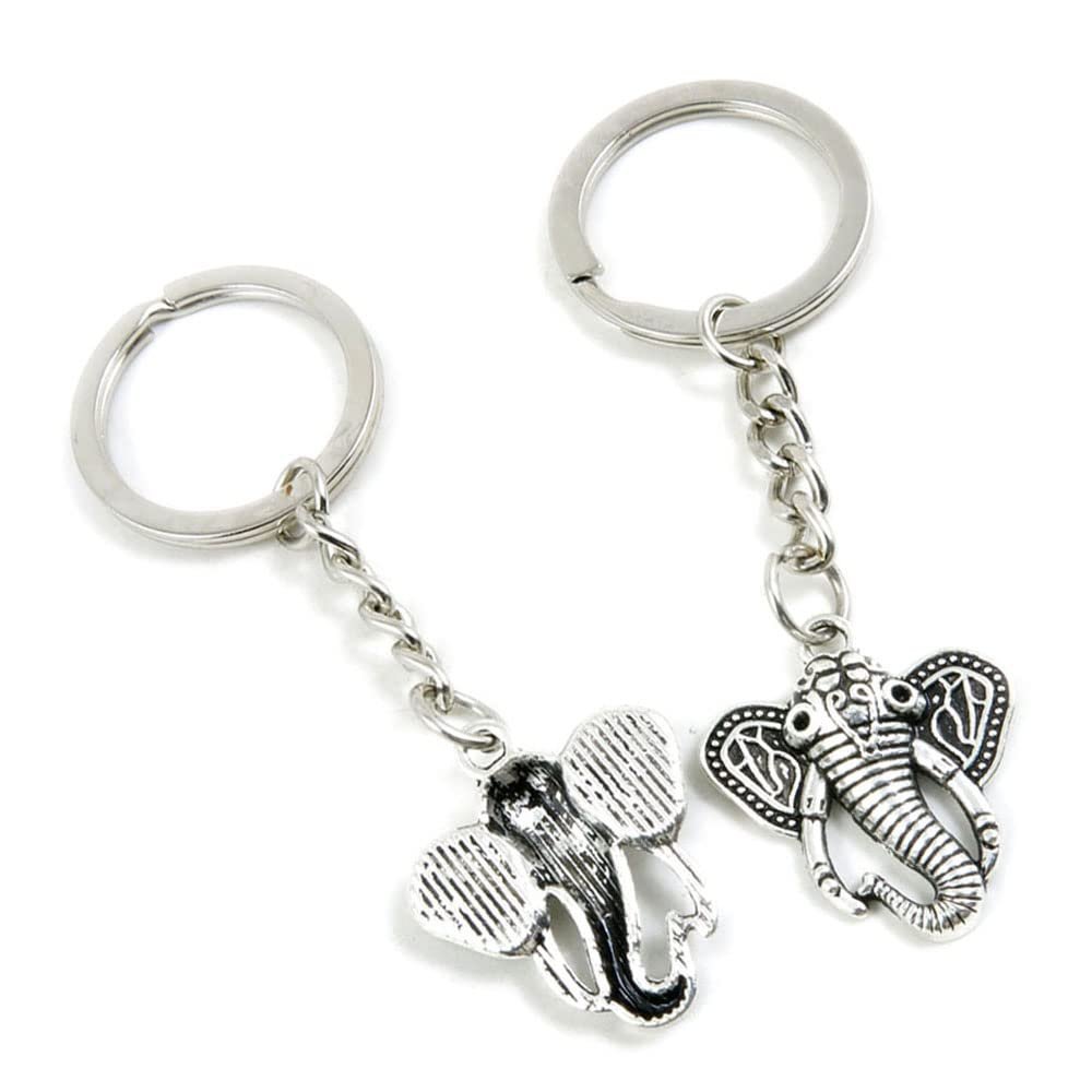 5 Pieces Keychain Keyring Door Car Key Chain Ring Tag Charms Supplies S5MO3L Thai Elephant Head