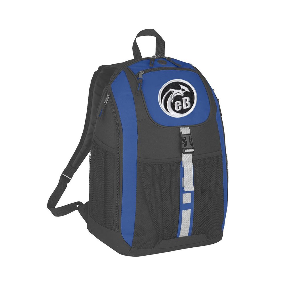 eBodyboarding Deluxe Backpack BK/WH Circle Logo - BU/BK