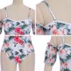 Mommy and Me Swimsuits Family Matching Swimsuit for Mom and Daughter Bathing Suits for Girls Toddler Kids Teen Women Swimwear Suit Bikini Set One Piece Monokini Outfit White + Green Leaves Medium view 2
