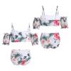 Mommy and Me Swimsuits Family Matching Swimsuit for Mom and Daughter Bathing Suits for Girls Toddler Kids Teen Women Swimwear Suit Bikini Set One Piece Monokini Outfit White + Green Leaves Medium view 4