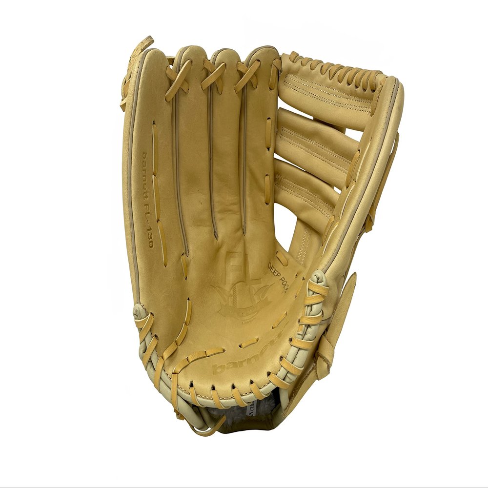 FL-130 RH Professional Baseball Glove, Full Grain Leather, Outfield, Softball, 13'', Beige (RH - Left Hand Throw)
