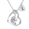 Hidepoo Birthday Gifts - Initial E Heart Unicorn Necklace view 1