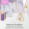 Hidepoo Birthday Gifts - Initial E Heart Unicorn Necklace view 4