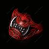 Half Face Samurai Mask Ronin Oni Mempo Japanese Demon NOH for Airsoft Paintball BB Gun Motorcycle Red Joker KKD KK31 view 3