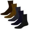 3 Pairs Mens Classic Dress Socks Calf Casual Fashion Crew Solid Multicolor 10-13 view 2
