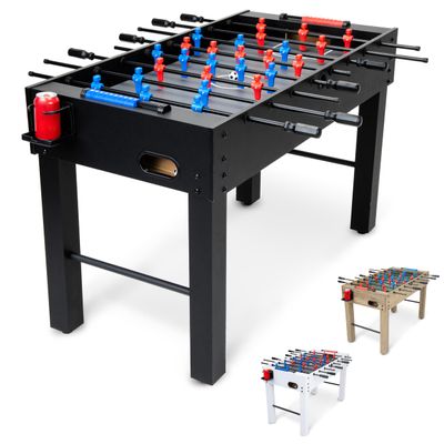 GoSports 48 Inch Game Room Size Foosball Table - Includes 4 Balls and 2 Cup Holders  Black, Oak, or White