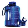 AQUAFIT 128 oz Water Bottle with Time Marker - Straw & Chug Lid - BPA Free 1 Gallon Gym Water Bottle with Handle - Big Gallon Jug (Blue, 128 Ounces) view 1