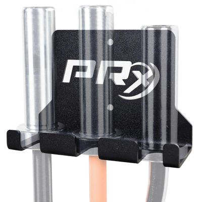 PRx Performance Three Barbell Storage Wall Mounted Hanging 3 Bar Holder USA Made American Black Powder Coated Space Saving Commercial or Home Gym Workout Fitness Equipment Garage Accessory Rack