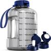 AQUAFIT 128 oz Water Bottle with Time Marker - Straw & Chug Lid - BPA Free 1 Gallon Gym Water Bottle with Handle - Big Gallon Jug (Clarity, 128 Ounces) view 1