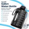 AQUAFIT 128 oz Water Bottle with Time Marker - Straw & Chug Lid - BPA Free 1 Gallon Gym Water Bottle with Handle - Big Gallon Jug (Clarity, 128 Ounces) view 2