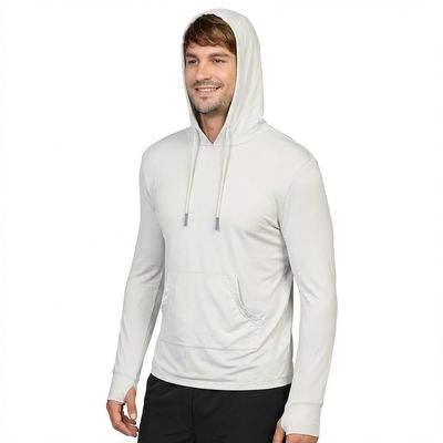 INGEAR Mens UPF 50+ Sun Hoodie Lightweight UV Protection Shirt with Pocket, Quick-Dry SPF Rashguard for Fishing, Running, Hiking & Swimming