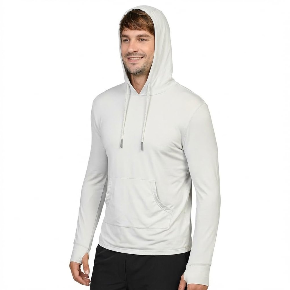 INGEAR Mens UPF 50+ Sun Hoodie  Lightweight UV Protection Shirt with Pocket, Quick-Dry SPF Rashguard for Fishing, Running, Hiking & Swimming