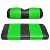 EZGO TXT Replacement Golf Cart Seat Cover Staple On Installation - 2 Piece - Premium Marine Vinyl - 5 Panel Stitching - Two-Tone (Black & Lime Green) view 1
