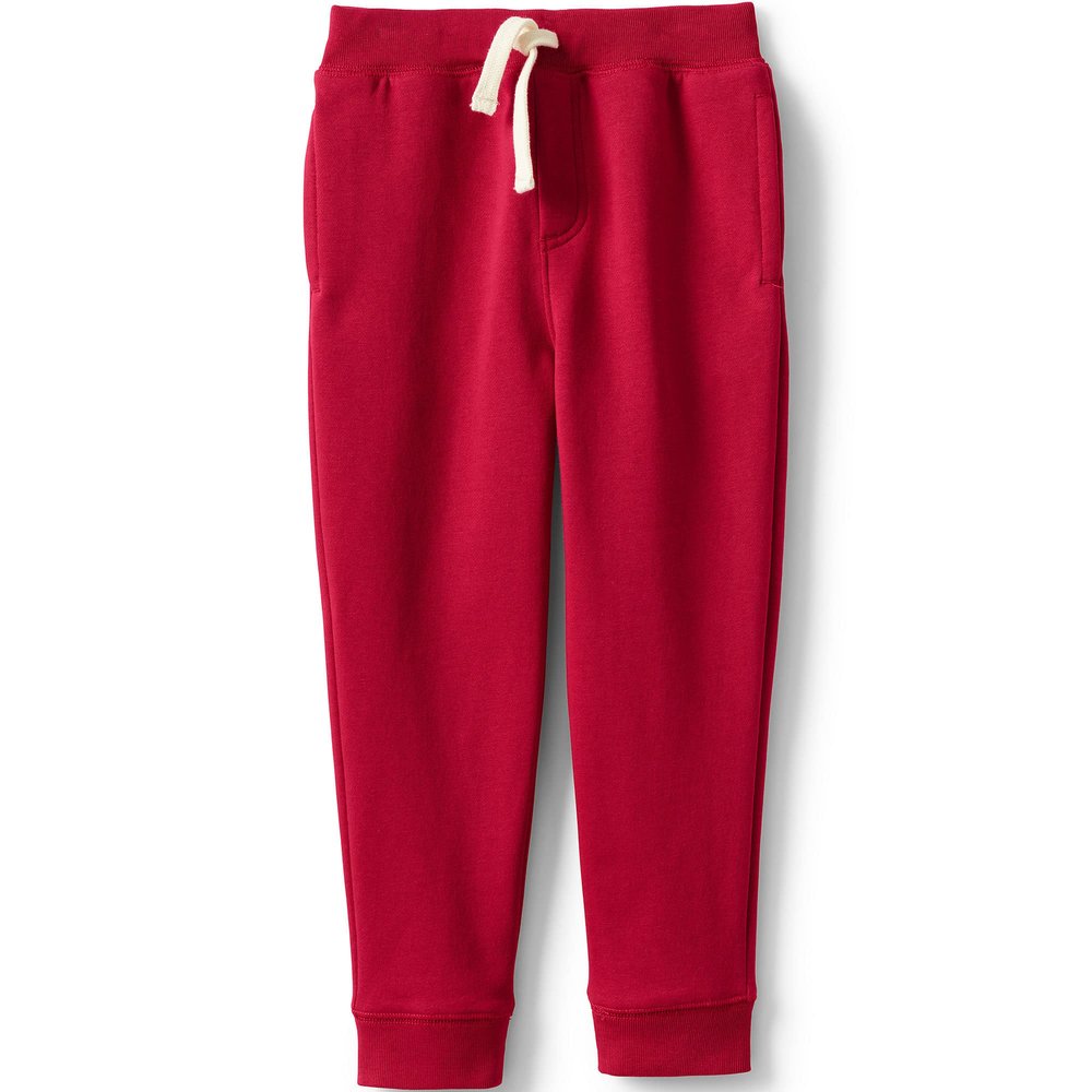 Lands' End Uniform Coed Kids Jogger Sweatpants Red Kids Medium