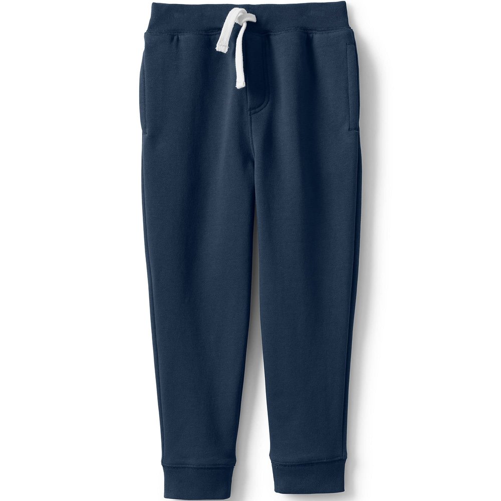 Lands' End Uniform Coed Kids Jogger Sweatpants Classic Navy Kids XX-Large