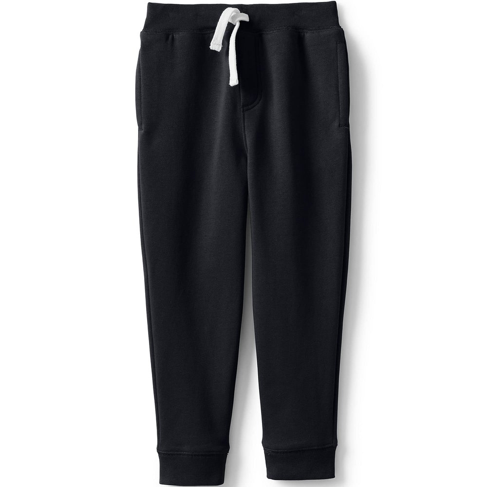Lands' End Uniform Coed Kids Jogger Sweatpants Black Kids XX-Large