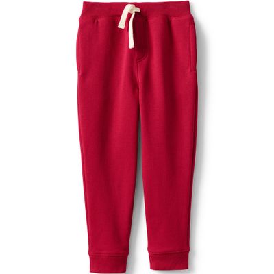 Lands' End Uniform Coed Kids Jogger Sweatpants Red Kids X-Small