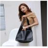 AKONG oversized womens handbag,pu soft leather shoulder tote, Foldable Hobo and large capacity weekender bag,extra big travel hobo,medium Satchel Hobo Purse (black) view 3