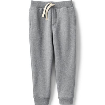Lands' End Uniform Coed Kids Jogger Sweatpants Pewter Heather Kids Small
