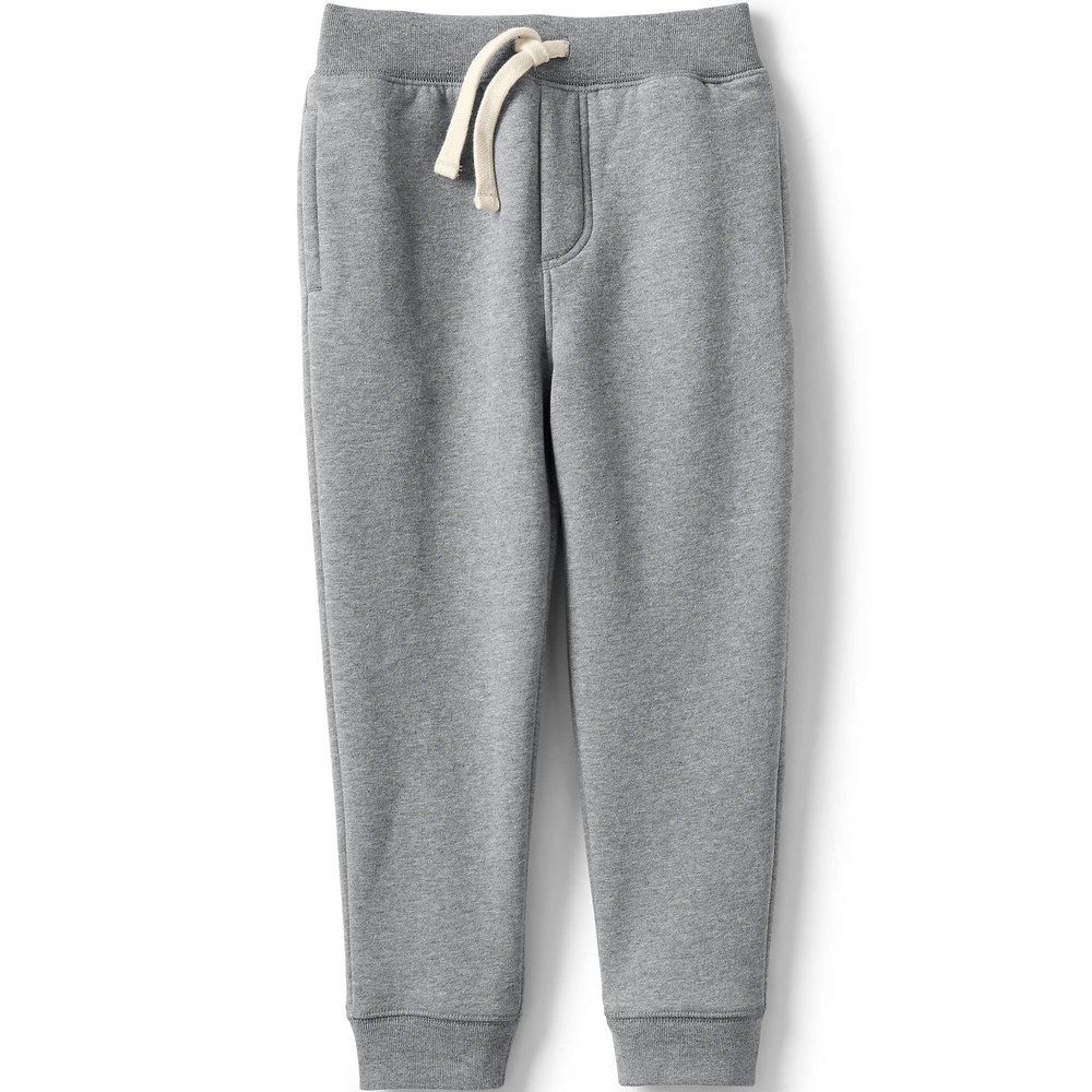 Lands' End Uniform Coed Kids Jogger Sweatpants Pewter Heather Kids Small