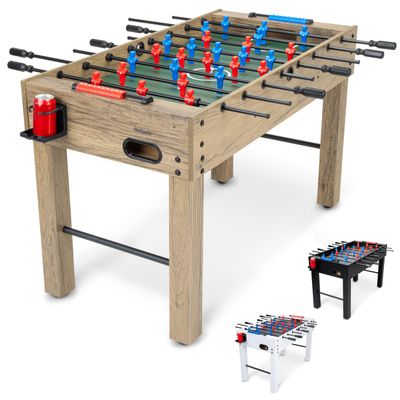 GoSports 48 Inch Game Room Size Foosball Table - Includes 4 Balls and 2 Cup Holders  Black, Oak, or White