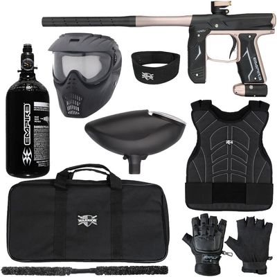 Action Village Empire Axe 2.0 Level 1 Protector Paintball Gun Package Kit (Dust Black/Dust Copper, Glove Size: Small/Medium)