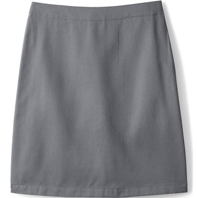 Lands' End Girls Plus Blend Chino Skort Top of Knee 8 Arctic Gray