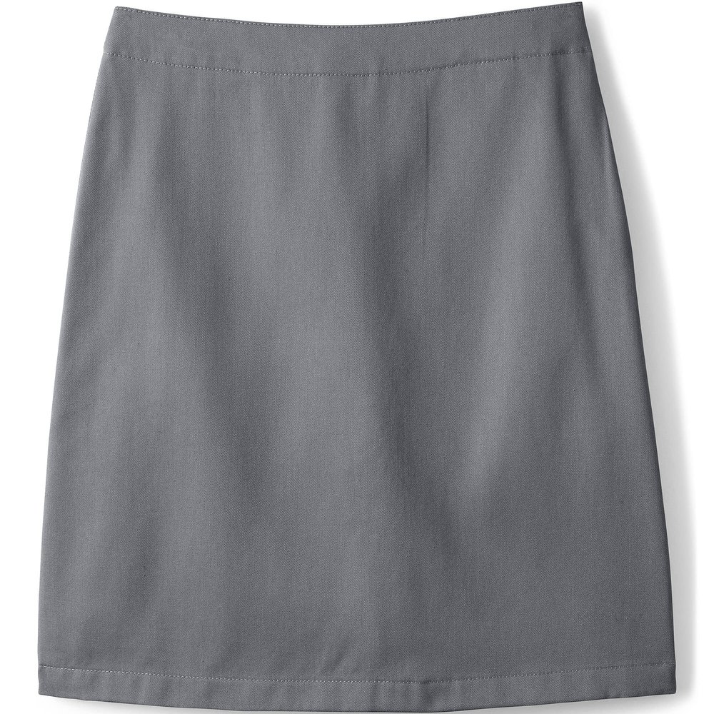 Lands' End Girls Plus Blend Chino Skort Top of Knee 8 Arctic Gray