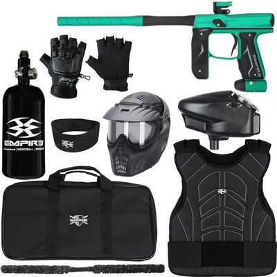 Action Village Empire Axe 2.0 Protector Level 3 Paintball Gun Package Kit (Dust Spearmint/Dust Black, Glove Size: Large/X-Large)
