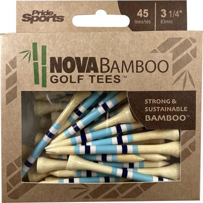 Nova Bamboo Golf Tees - 45 Count, 3-1/4 Inch - Blue/White/Navy Stripe