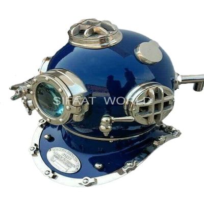 Antique Diving Boston Mark V U.S Navy Deep Sea Divers Helmet Replica Blue (18 Inches)
