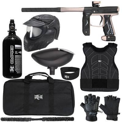 Action Village Empire Axe 2.0 Level 2 Protector Paintball Gun Package Kit (Dust Black/Dust Copper, Glove Size: Small/Medium)