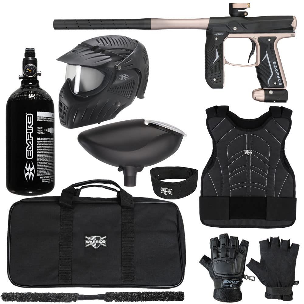 Action Village Empire Axe 2.0 Level 2 Protector Paintball Gun Package Kit (Dust Black/Dust Copper, Glove Size: Small/Medium)